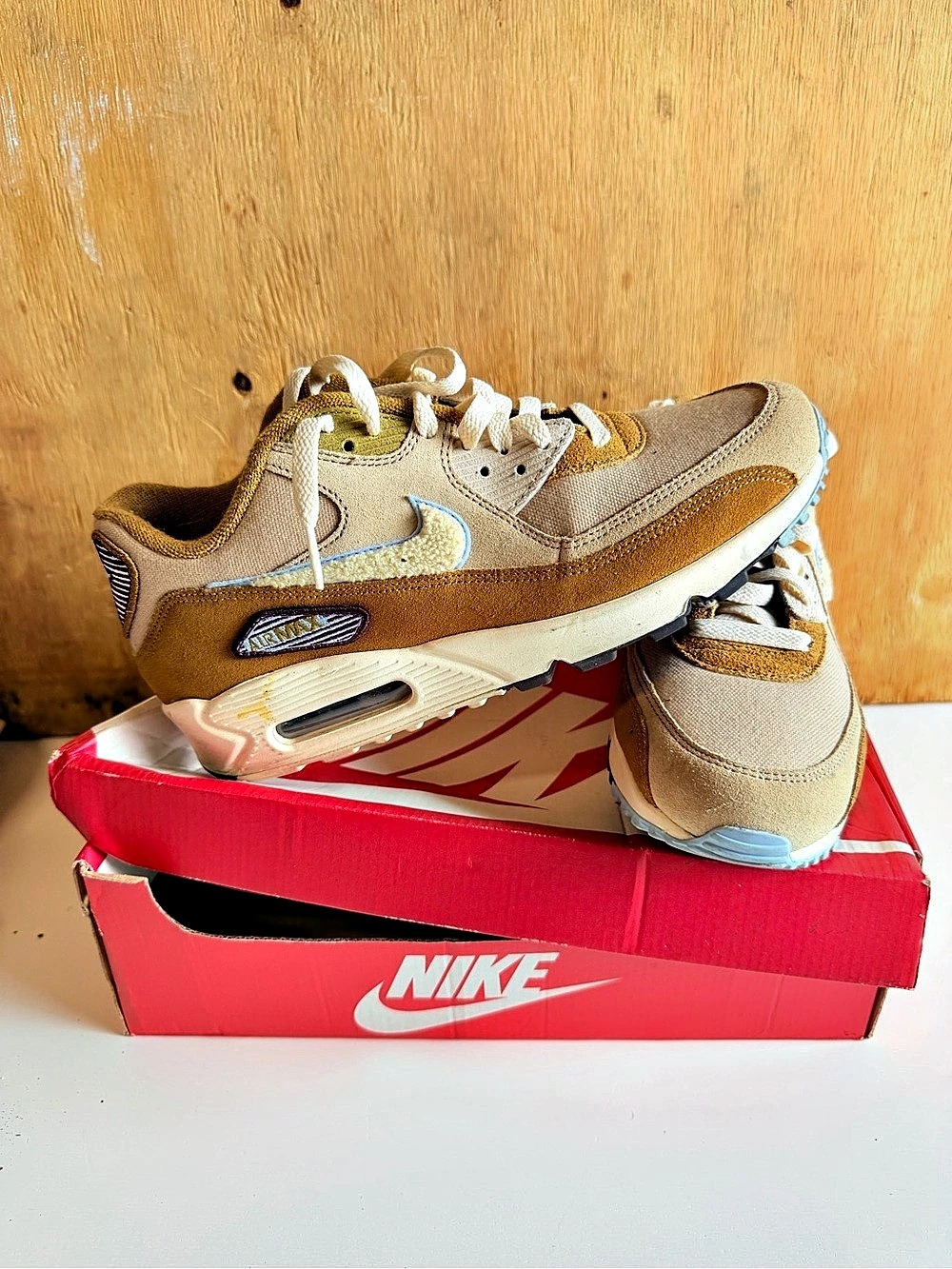 Nike Air Max 90 Men's Sneakers US 8 Brown & Blue